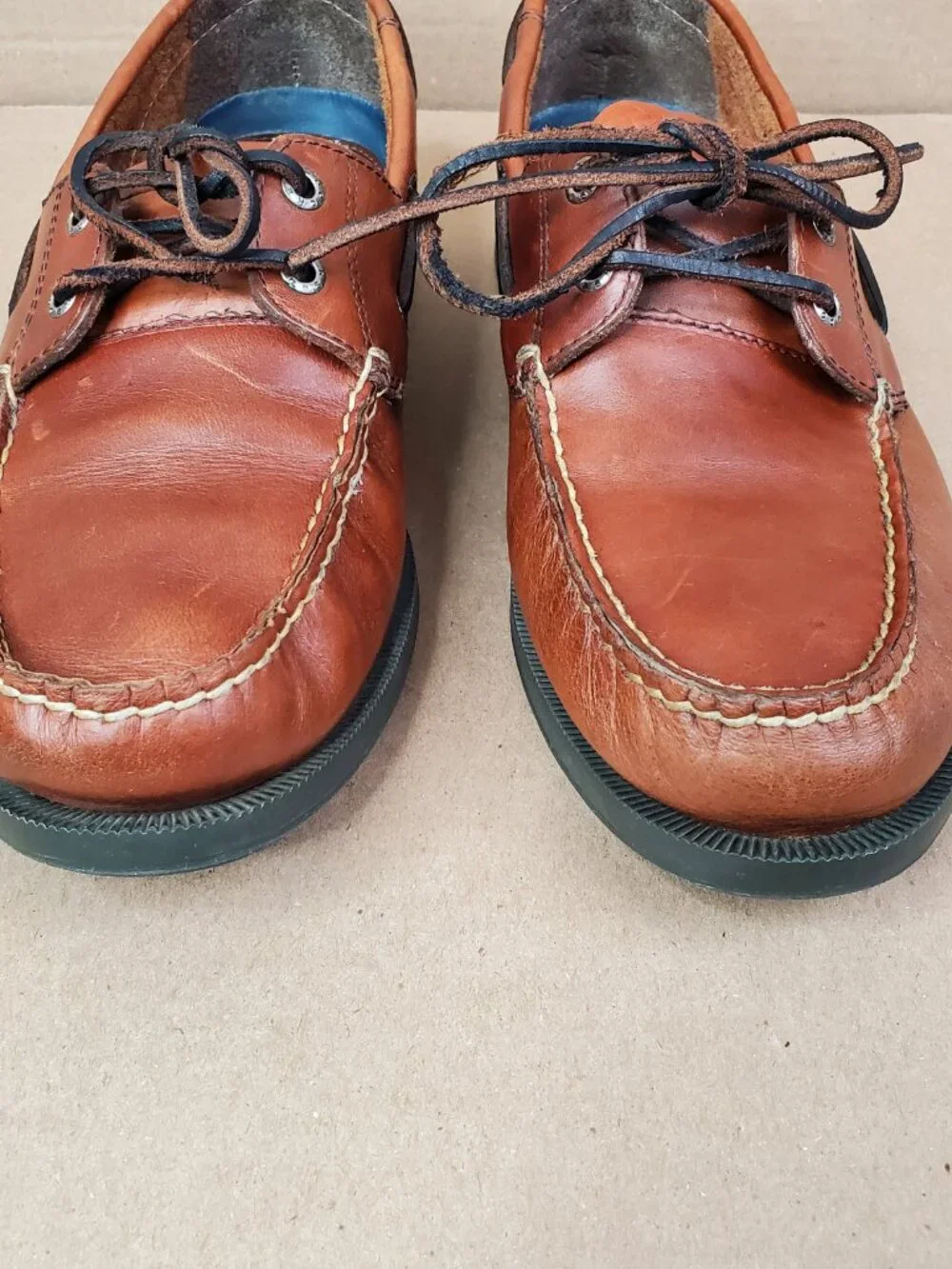 Dockers Castaway Men's Brown Leather Lace-Up Boat Shoes Comfort Casual Size 10M
